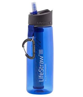 Wasserflasche Go 2-stufiger Filtration blau